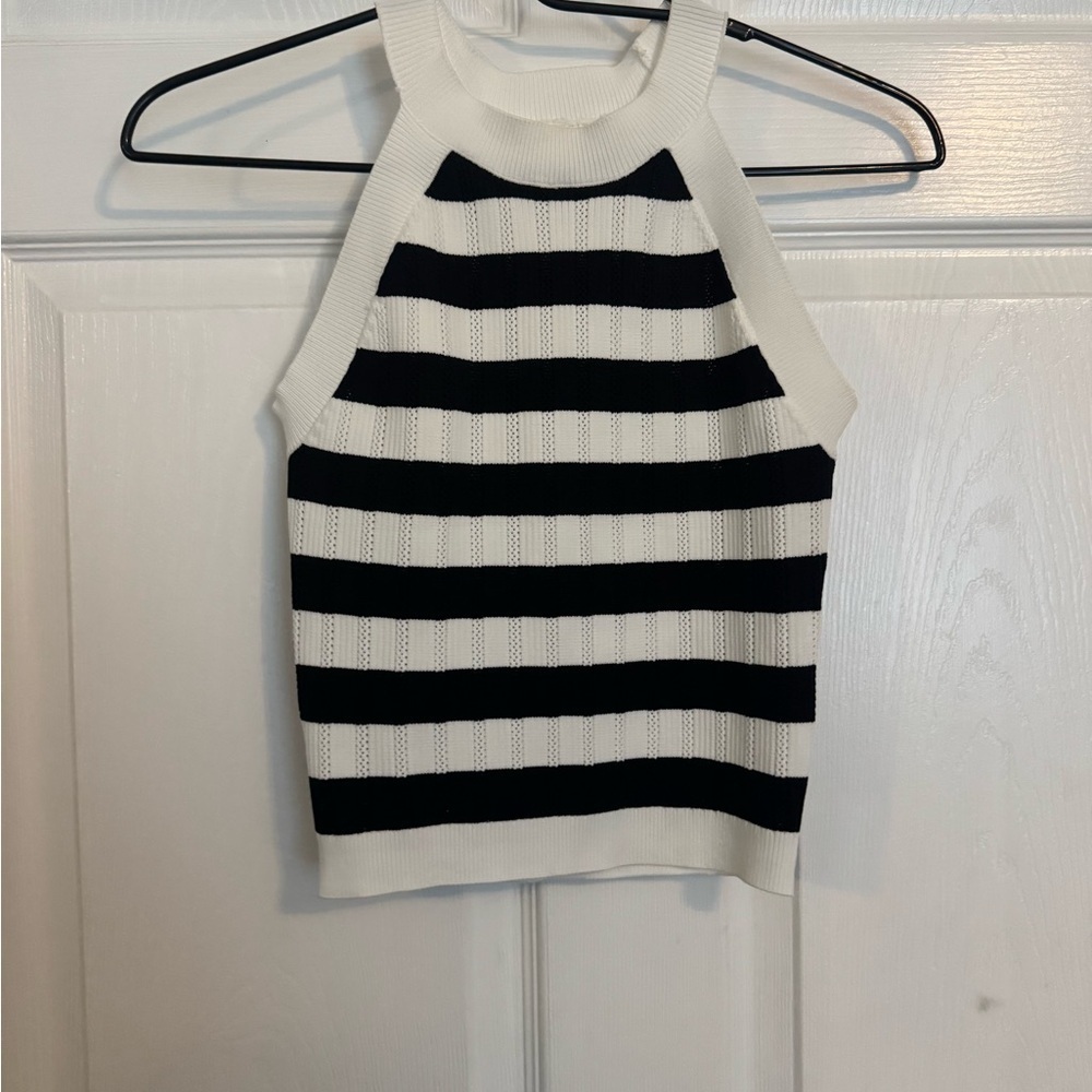 Happily Grey Women's Black and White Striped Tank Top Size Small